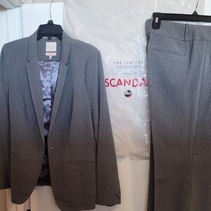 The Limited Scandal Gray Pinstripe Blazer and Pants Set
